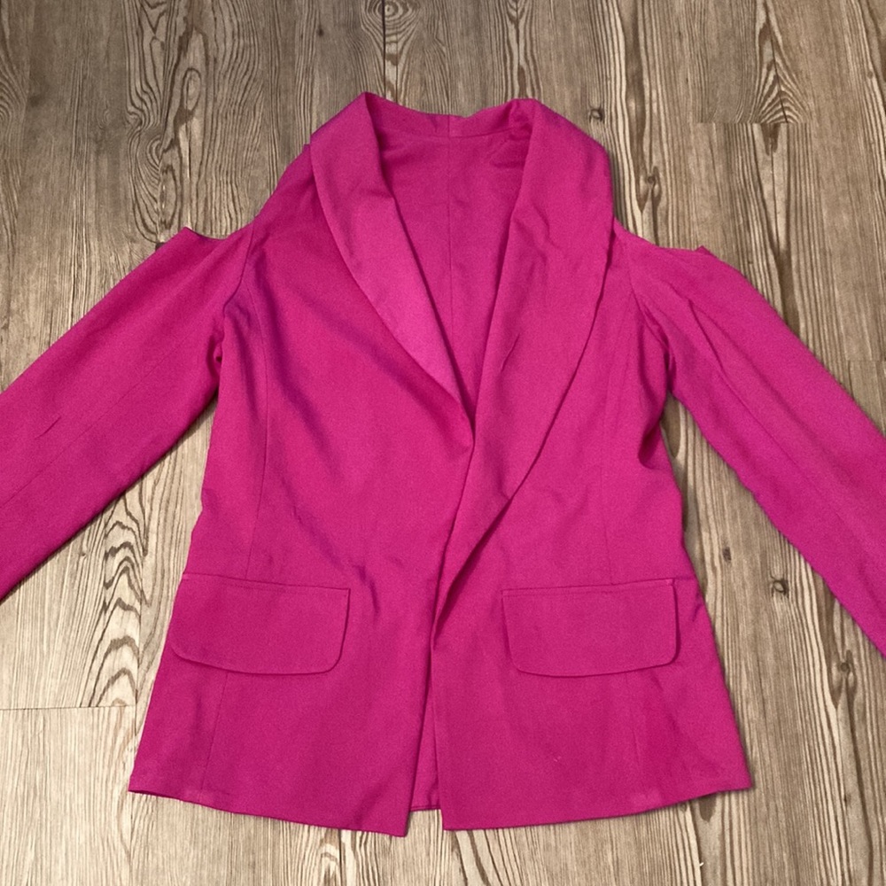 Boulee Raspberry Colored Open Shoulder Jacket/ Bl… - image 6